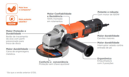 Esmerilhadeira 920w Com 6 Discos G720x6d